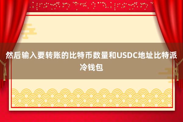 然后输入要转账的比特币数量和USDC地址比特派冷钱包