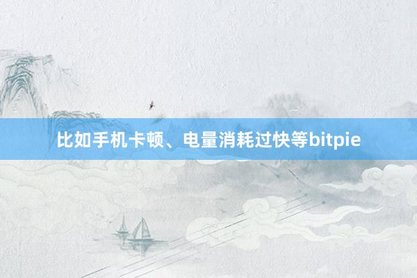 比如手机卡顿、电量消耗过快等bitpie