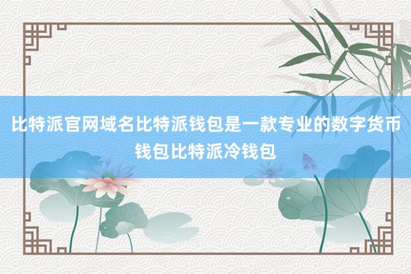 比特派官网域名比特派钱包是一款专业的数字货币钱包比特派冷钱包