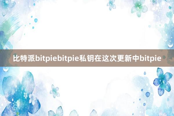 比特派bitpiebitpie私钥在这次更新中bitpie