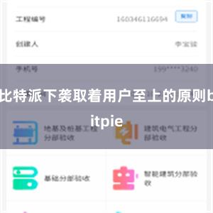 比特派下袭取着用户至上的原则bitpie